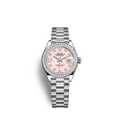 Lady-Datejust 28mm, 18k White Gold, Ref# 279139rbr-0002