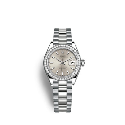 Lady-Datejust 28mm, 18k White Gold, Ref# 279139rbr-0006