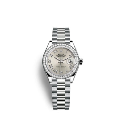Lady-Datejust 28mm, 18k White Gold, Ref# 279139rbr-0007