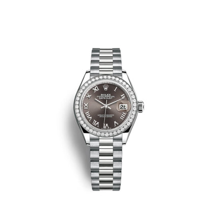 Lady-Datejust 28mm, 18k White Gold, Ref# 279139rbr-0010