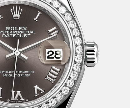 Lady-Datejust 28mm, 18k White Gold, Ref# 279139rbr-0010