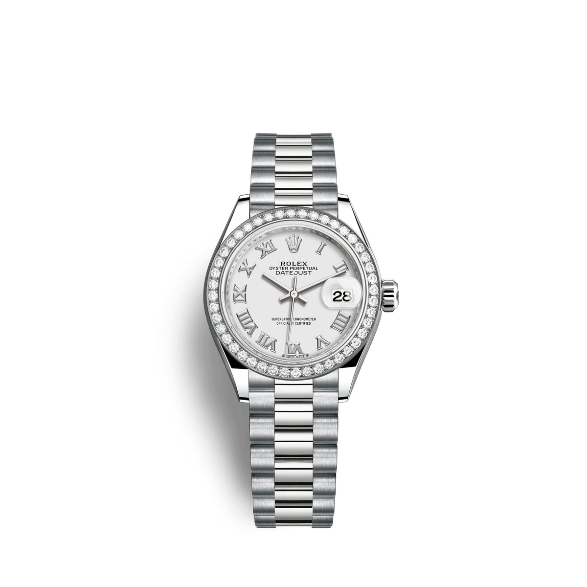 Lady-Datejust 28mm, 18k White Gold, Ref# 279139rbr-0013