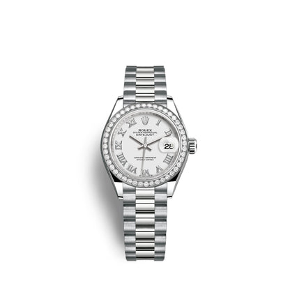 Lady-Datejust 28mm, 18k White Gold, Ref# 279139rbr-0013