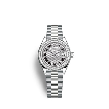 Lady-Datejust 28mm, 18k White Gold, Ref# 279139rbr-0014