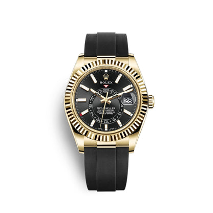 Sky-Dweller 42mm, 18k Yellow Gold, Oysterflex, Ref# 326238-0009
