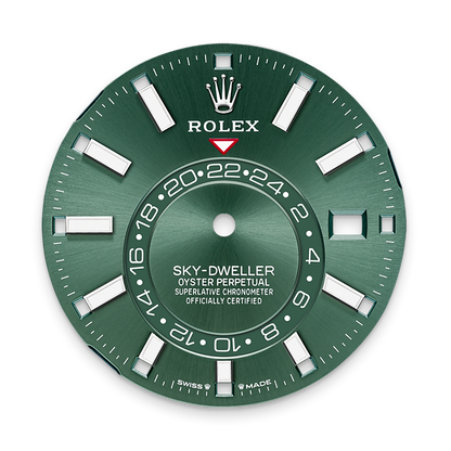 Sky-Dweller, 42mm, Oystersteel and 18k White Gold, Green, Oyster, Ref# 336934-0001