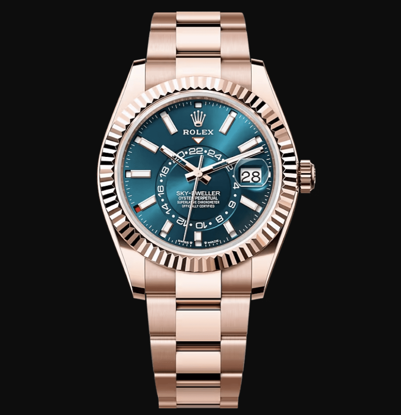 Sky-Dweller Everose Gold Blue-Green Turquoise Men's Watch