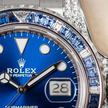 Submariner Date 116659 SABR 18K White Gold Diamonds Sapphires UNWORN