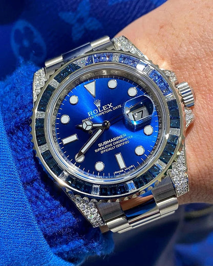 Submariner Date 116659 SABR 18K White Gold Diamonds Sapphires UNWORN