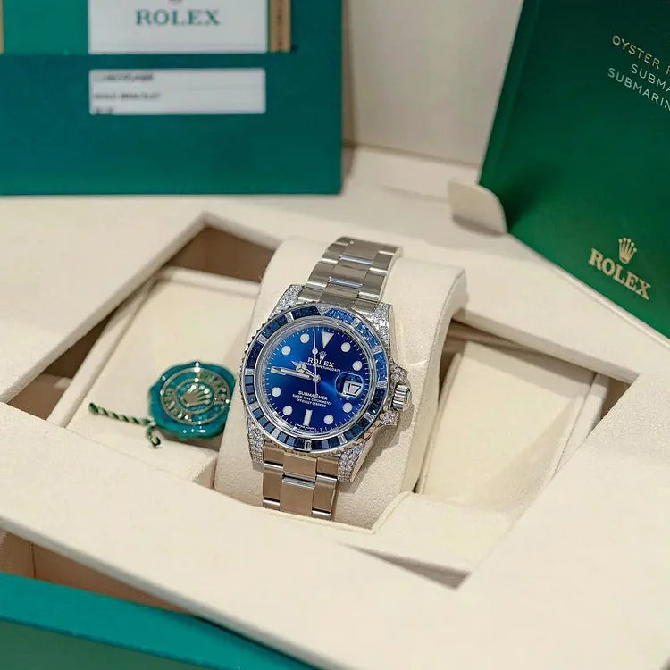 Submariner Date 116659 SABR 18K White Gold Diamonds Sapphires UNWORN
