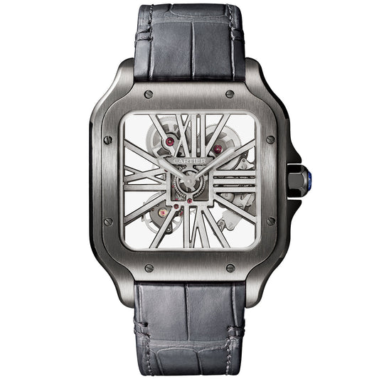 Santos de CT Large Skeleton Black ADLC Men’s Watch