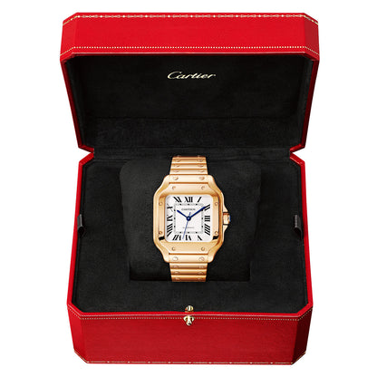 Santos de Cartier Medium Automatic 18ct Rose Gold Bracelet Watch