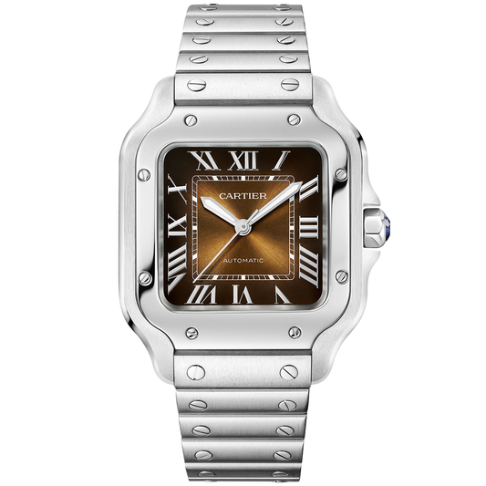 Santos de CT Medium Brown Dial Automatic Bracelet/Strap Watch